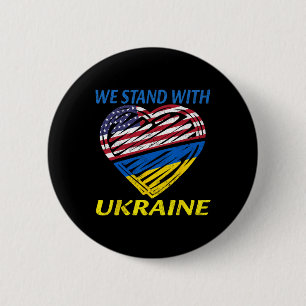 Unterstütze Ukraine Wir stehen mit Ukraine USA-Fla Button