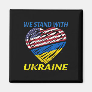 Unterstütze Ukraine Wir stehen mit Ukraine USA-Fla Magnet