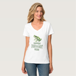 Unterstütze unabhängige Medien Wasserfarbe Frosch T-Shirt