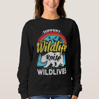 Unterstütze Wildtiere Ziehe Jungen Wilde Kinder Ma Sweatshirt