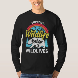 Unterstütze Wildtiere Ziehe Jungen Wilde Kinder Ma T-Shirt