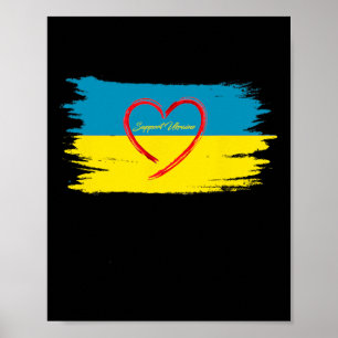 Unterstütze Zalensky Liebe Ukraine Flagge Herz Poster