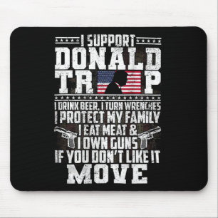 Unterstützen Donald Trump I Drink Bier I Turn Wren Mousepad