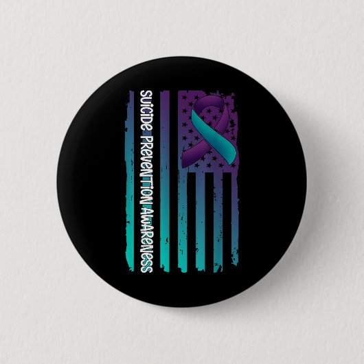 Unterstützen Sie American Flag Ribbon Selbstmordbe Button (Vorderseite)