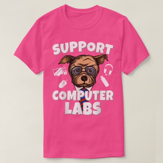 Unterstützen Sie Computer-Labrador Funny Computer T-Shirt (Design vorne)