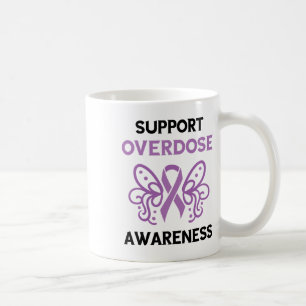 Unterstützen Sie das Purple Ribbon Überdosierungsb Kaffeetasse