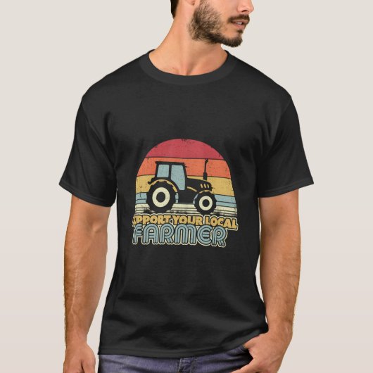 Unterstützen Sie den Retrotraktor Ihres lokalen Ba T-Shirt (Vorderseite)