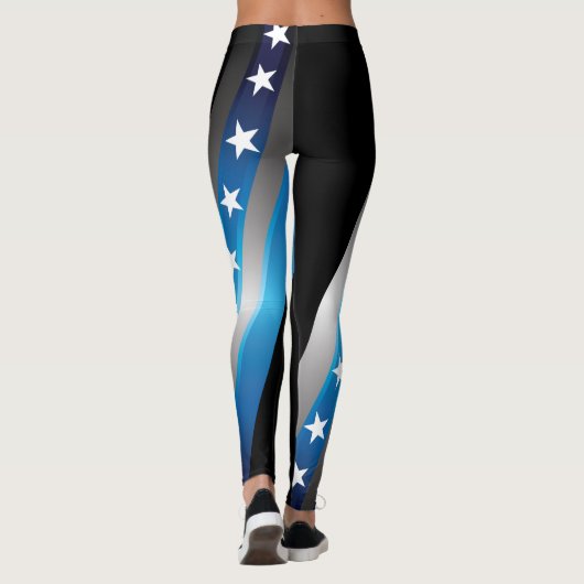 Unterstützen Sie die blauen Leggings (Rückseite)