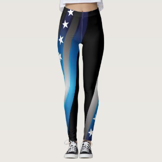 Unterstützen Sie die blauen Leggings