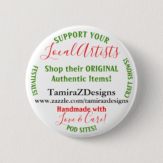 Unterstützen Sie die POST-Round-Button-Buttone Ihr Button (Vorderseite)