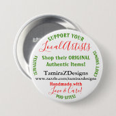 Unterstützen Sie die POST-Round-Button-Buttone Ihr Button (Vorne & Hinten)