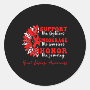 Unterstützen Sie Heart Warriors Disease Awareness Runder Aufkleber