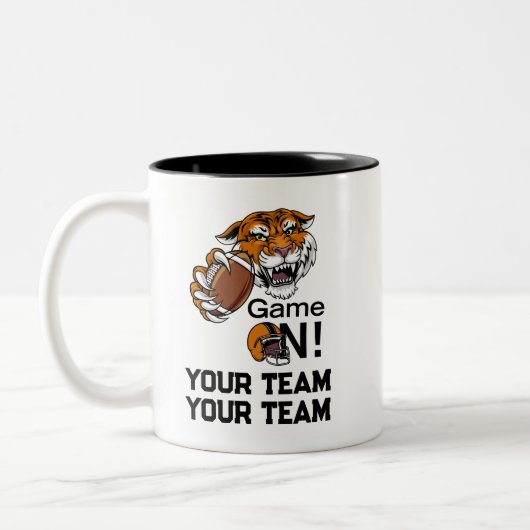 Unterstützen Sie Ihr Fußballteam Tiger Power Zweifarbige Tasse (Links)