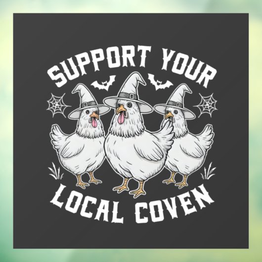 Unterstützen Sie Ihr lokales Coven Rooster Hallowe Fensteraufkleber (Blatt 3)