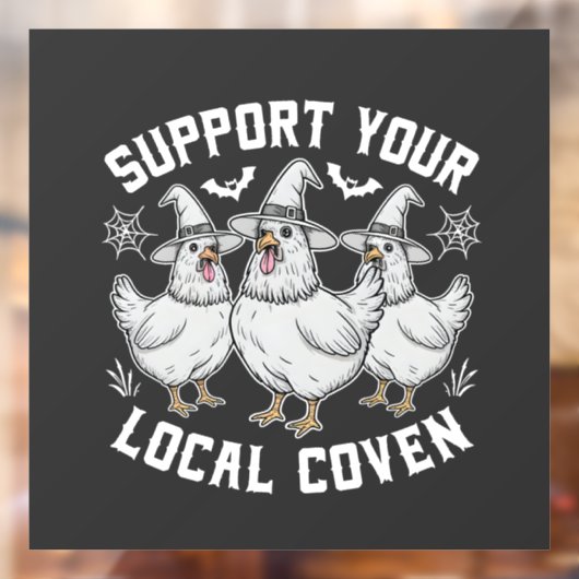 Unterstützen Sie Ihr lokales Coven Rooster Hallowe Fensteraufkleber (Blatt 2)