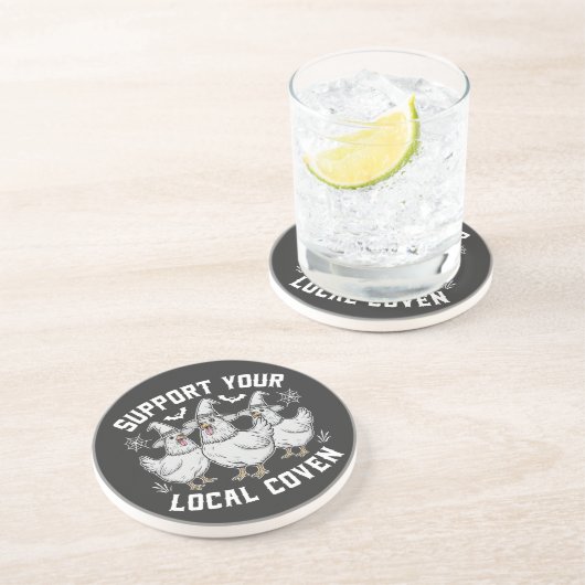 Unterstützen Sie Ihr lokales Coven Rooster Hallowe Getränkeuntersetzer (Seite)