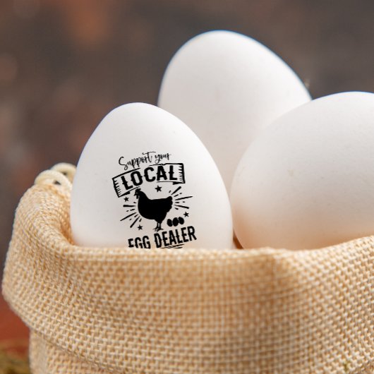 Unterstützen Sie Ihr lokales Eierhändlerhähnchen Gummistempel