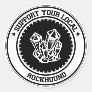 Unterstützen Sie Ihr lokales Rockhound Runder Aufkleber