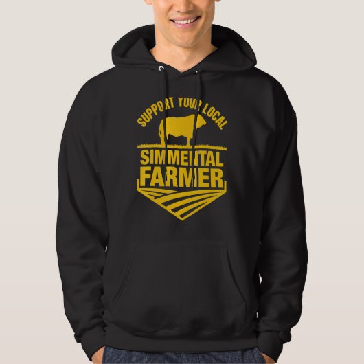 Unterstützen Sie Ihr lokales Simmental Bauer Cow R Hoodie (Vorderseite)