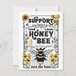 Unterstützen Sie Ihre Honigbienen vor Ort - die Bi Postkarte