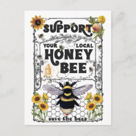 Unterstützen Sie Ihre Honigbienen vor Ort - die Bi Postkarte