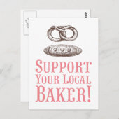Unterstützen Sie Ihre lokale Baker-Postkarte Postkarte (Vorne/Hinten)