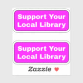 Unterstützen Sie Ihre lokale Bibliothek - Helles H Aufkleber (Blatt)