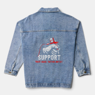 Unterstützen Sie Ihre lokale Tätowierkünstlerische Jeansjacke