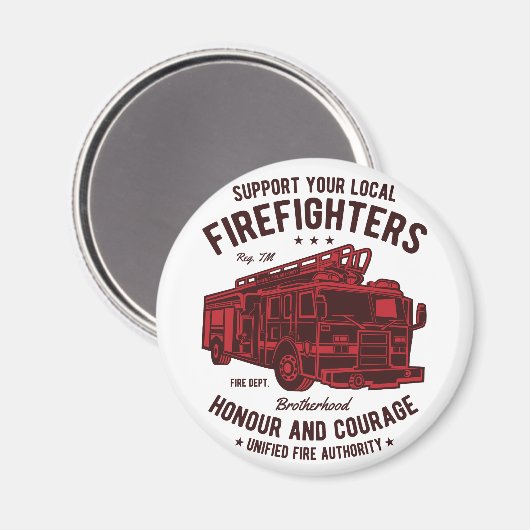 Unterstützen Sie Ihre lokalen Feuerwehren Magnet (Vorderseite/Rückseite)