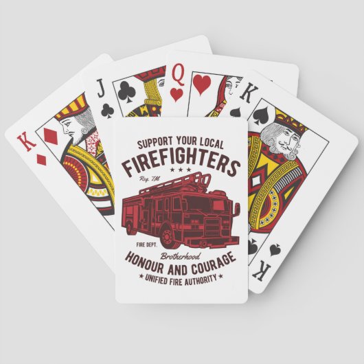 Unterstützen Sie Ihre lokalen Feuerwehren Spielkarten (Rückseite)