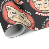 Unterstützen Sie Ihre lokalen Straßenkatzen Geschenkpapier (Rolleneckpunkt)