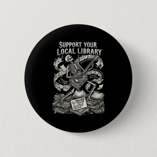 Unterstützen Sie Ihre örtliche Bibliothek-Goth-Buc Button (Vorderseite)