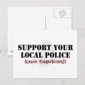 Unterstützen Sie Ihre örtliche Polizeikarte Postkarte (Vorne/Hinten)
