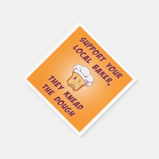 Unterstützen Sie Ihren Bäcker sie kneten den Teig Serviette (Ecke)