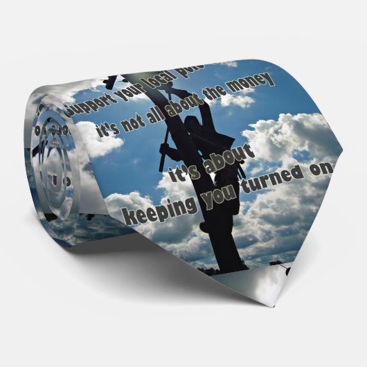 Unterstützen Sie Ihren Lineman Krawatte (Gerollt)