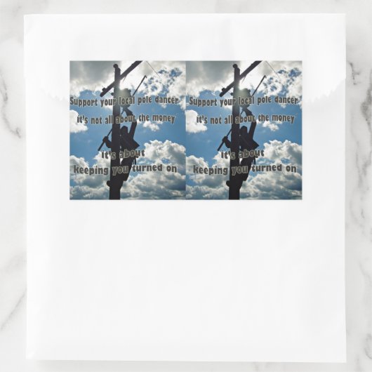 Unterstützen Sie Ihren Lineman Rechteckiger Aufkleber (Tasche)