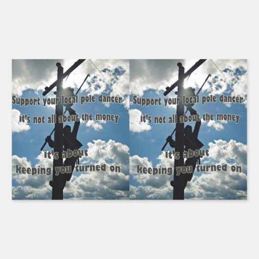 Unterstützen Sie Ihren Lineman Rechteckiger Aufkleber (Vorderseite)