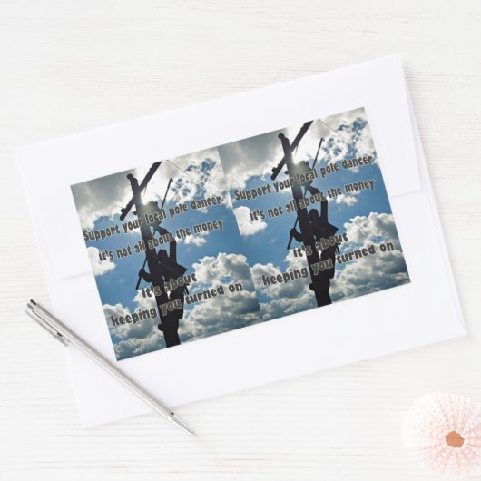 Unterstützen Sie Ihren Lineman Rechteckiger Aufkleber (Umschlag)