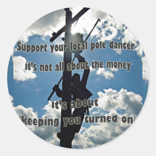 Unterstützen Sie Ihren Lineman Runder Aufkleber (Vorderseite)