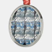 Unterstützen Sie Ihren Lineman Silbernes Ornament (Links)