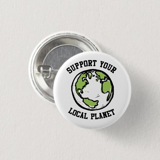 Unterstützen Sie Ihren lokalen Planeten Button (Vorne & Hinten)
