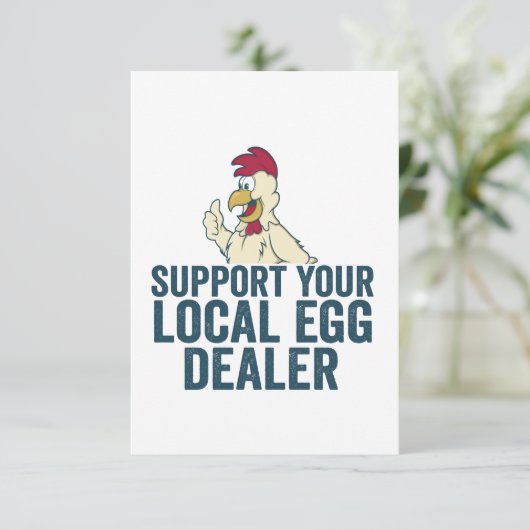 Unterstützen Sie Ihren örtlichen Eierhändler Funny Dankeskarte (Stehend Vorderseite)