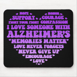 Unterstützen Sie Liebe Heimer's Awareness Heart Ty Mousepad