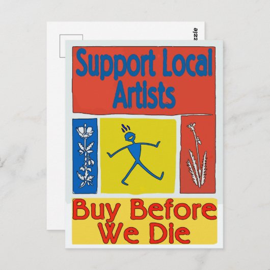 Unterstützen Sie lokale Künstler, kaufen Sie vor d Postkarte (Vorne/Hinten)