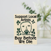 Unterstützen Sie lokale Künstler, kaufen Sie vor d Postkarte (Stehend Vorderseite)