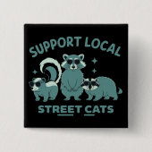 Unterstützen Sie lokale Straßenkatze lustiger Wasc Button (Vorderseite)