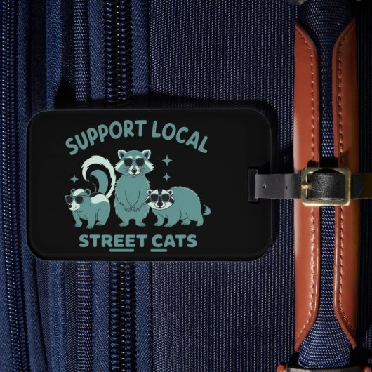 Unterstützen Sie lokale Straßenkatze lustiger Wasc Gepäckanhänger (Vorderseite Insitu 4)