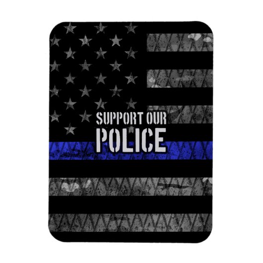 Unterstützen Sie unsere Polizeifahne Magnet (Vertikal)