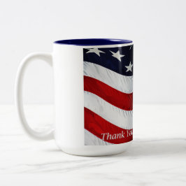 Unterstützen Sie unsere "Troops American Flag" ind Zweifarbige Tasse