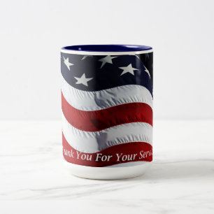 Unterstützen Sie unsere "Troops American Flag" ind Zweifarbige Tasse
